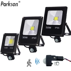 Led Flood Light 220V 50W 30W 10W Motion Sensor Reflector IP65 Waterproof Lighting Outdoor LED Spotlight Floodlight