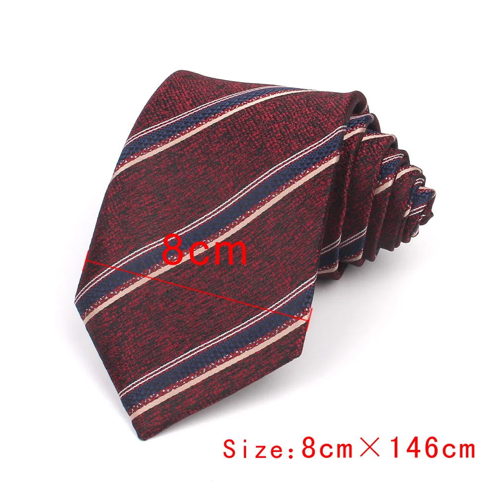 Men Tie Classic Plaid Neck Tie For Wedding Business Suits Man Paisley Ties Wine Red Men\'s Necktie Jacquard Neck Wear Gifts