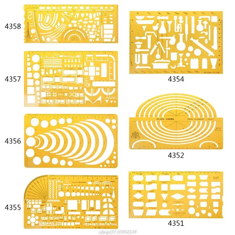 K Nhựa Bản Vẽ Bản Mẫu Người Cai Trị Cho Vật Lý Hóa Học Nhạc Cụ Đo Công Cụ Jy23 21 Trang Sức Giọt