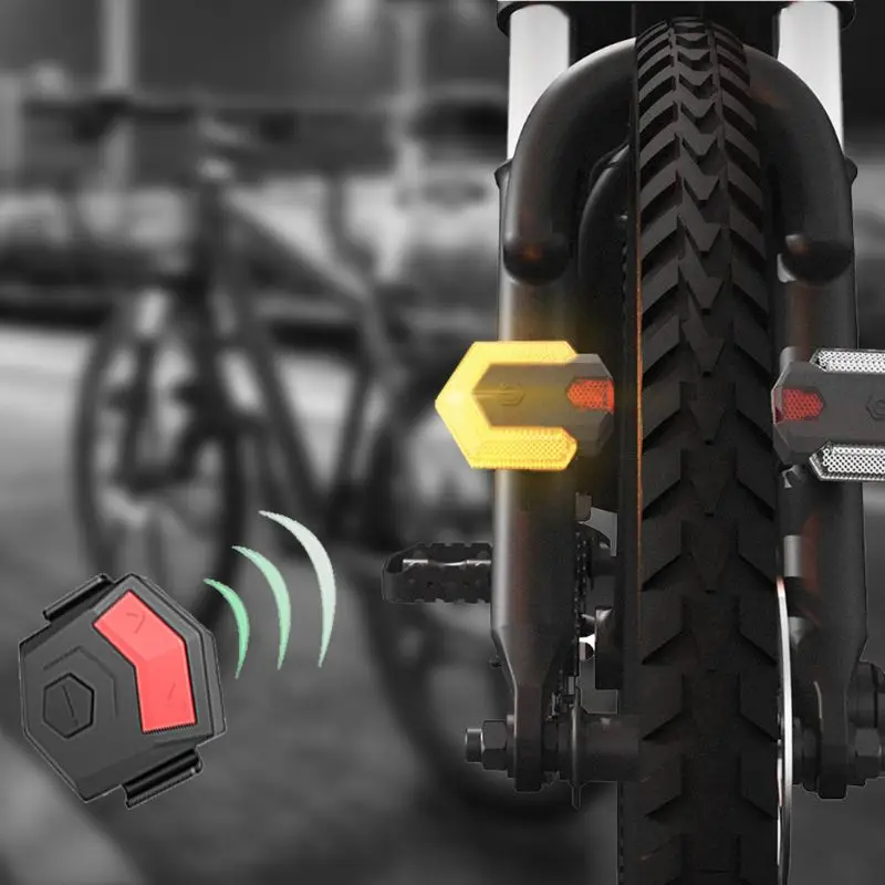 1 Set Bike Taillight with Turn Signals Wireless Remote Control Bike Turn Safety Warning Signals Front Rear Light