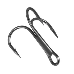 10pc/Lot High Carbon Steel Treble Hooks Fishing Hook 2/4/6/8/10/12# Fishing Tackle Black/Brown/White Fish Hook