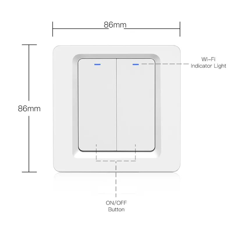 مفتاح إضاءة حائطي ذكي بزر ضغط واي فاي، لا يتطلب سلكًا محايدًا وN+L، تطبيق Tuya Alexa Google Home المتوافق #6