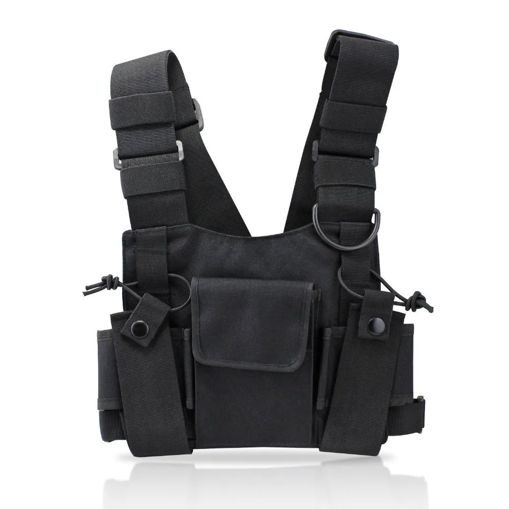 

2023 ham Radio Hip Hop Front Pack West Wist Pouch Holster Vest Men Tactical chest rig bag for Wouxun Baofeng uv-5R UV-82 bf-888S