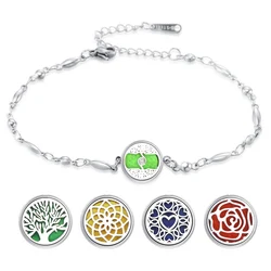 Perfume Bracelet 12mm Essential Oil Diffuser Aromatherapy Locket Bracelet Tree of Life 316L Stainless Steel Diffuser Bracelets