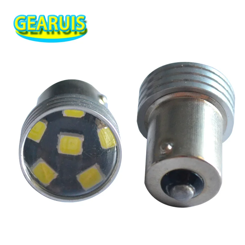 10 шт. S25 1156 BA15S 6 SMD 2835 Светодиодные линзы P21W 1157 BAY15D Автомобильные указатели поворота Задний стоп-сигнал Белый 12 В автомобильный Стайлинг