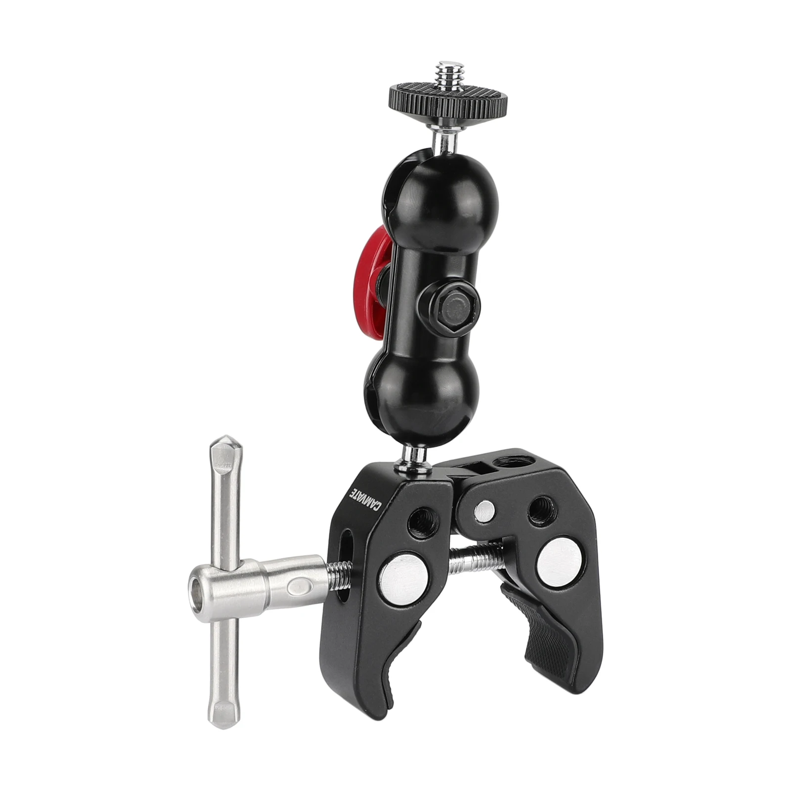 CAMVATE Многофункциональный зажим в форме краба с шаровой головкой Magic Arm Super Clamp с винтовым отверстием 1/4 дюйма 3/8 дюйма для крепления светодиодного светильника M