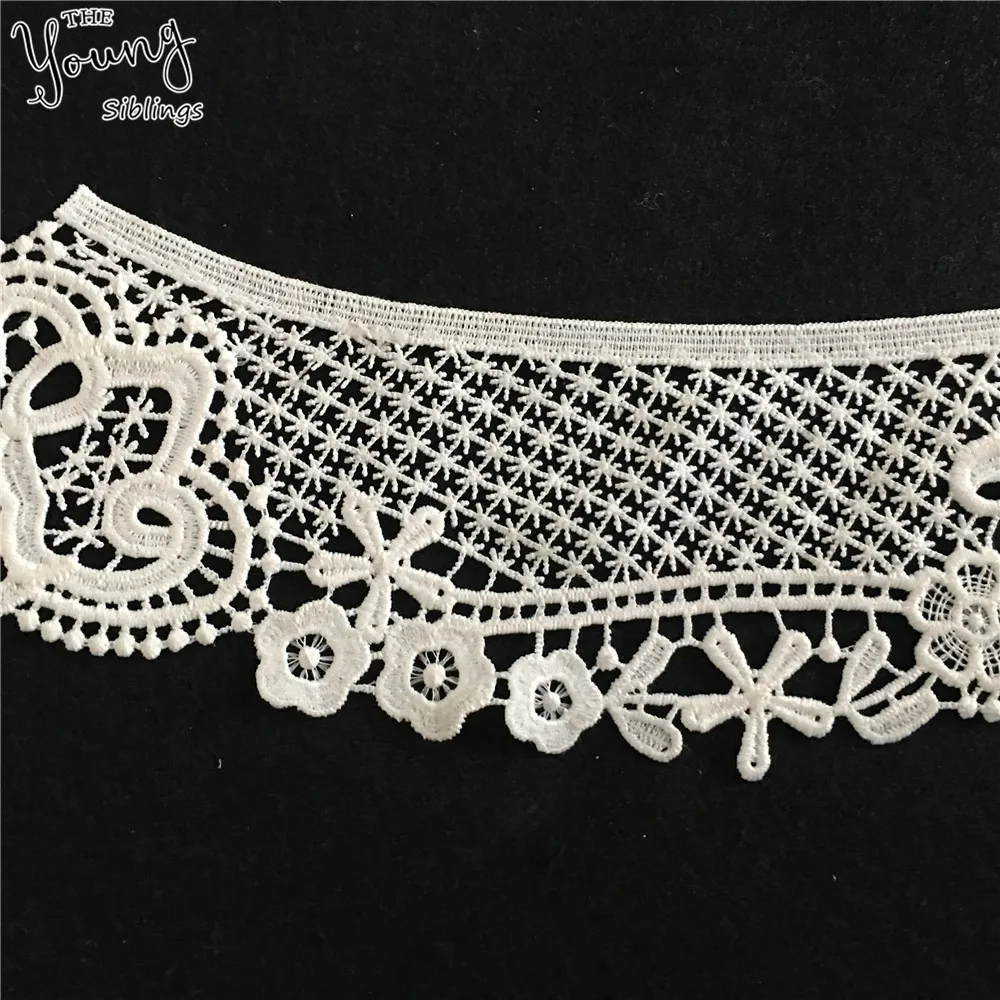 New arrive White Embroidery Flower Lace Collar Fabric Sewing Applique DIY Bridal Trim Neckline Wedding Craft supplies Accessory