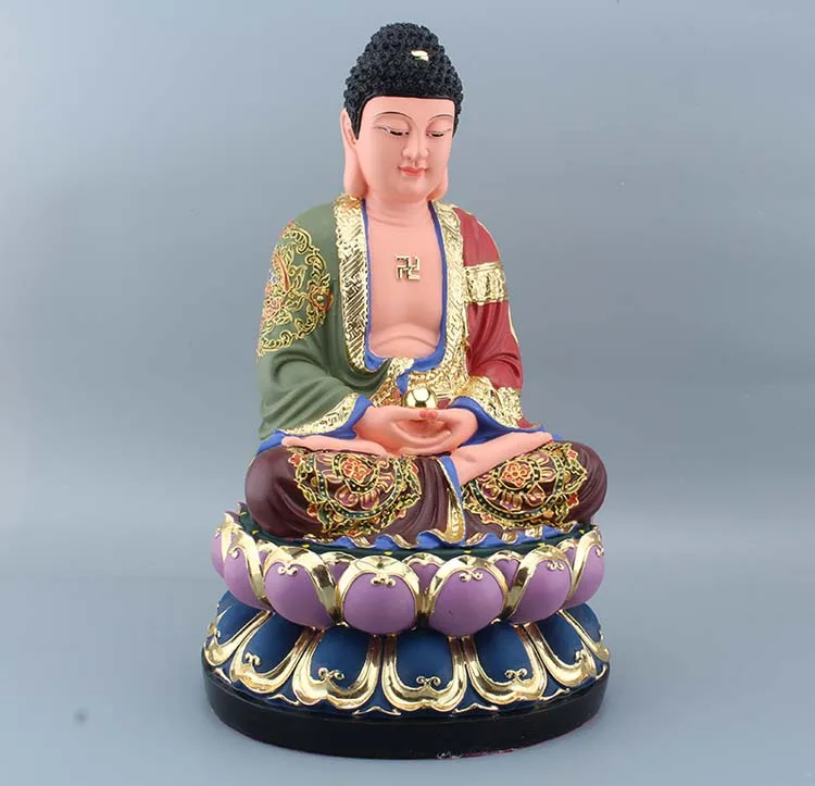 

Wholesale Buddha figure # HOME family efficacious Protection Talisman Asia color drew Ornamental gilding Sakyamuni Buddha statue