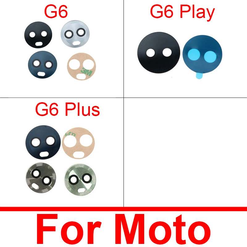 

Стеклянный объектив задней камеры для Motorola Moto G6 G6 Play G6 Plus, основной объектив камеры с клейкой наклейкой, запасные части