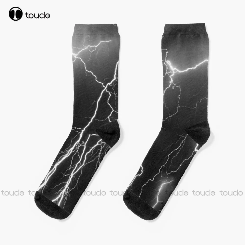 

Lightning Weather Thunder Thunderstorm Nature Socks Boot Socks For Men Christmas New Year Thanksgiving Day Gift Custom Sock