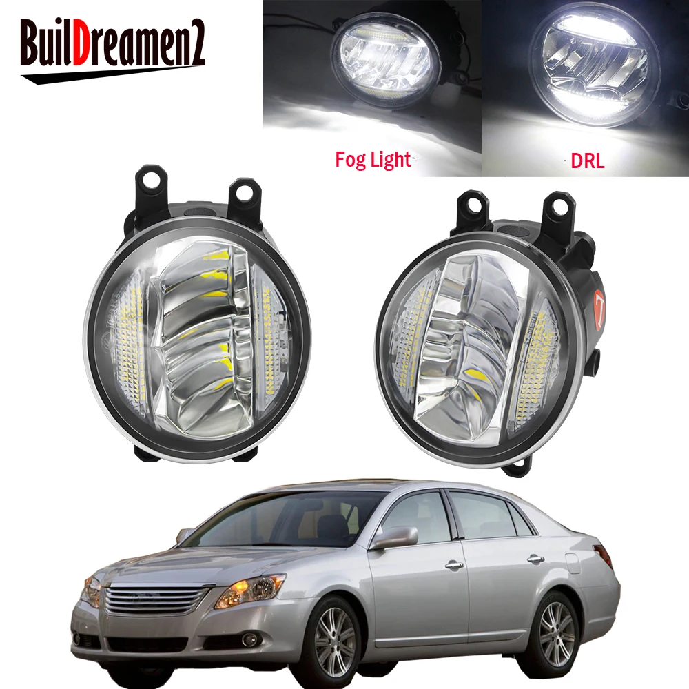 2in1 Function Car Driver + Passenger Fog Light Assembly LED DRL Daytime Running Lamp 30W 12V For Toyota Avalon 2008 2009 2010