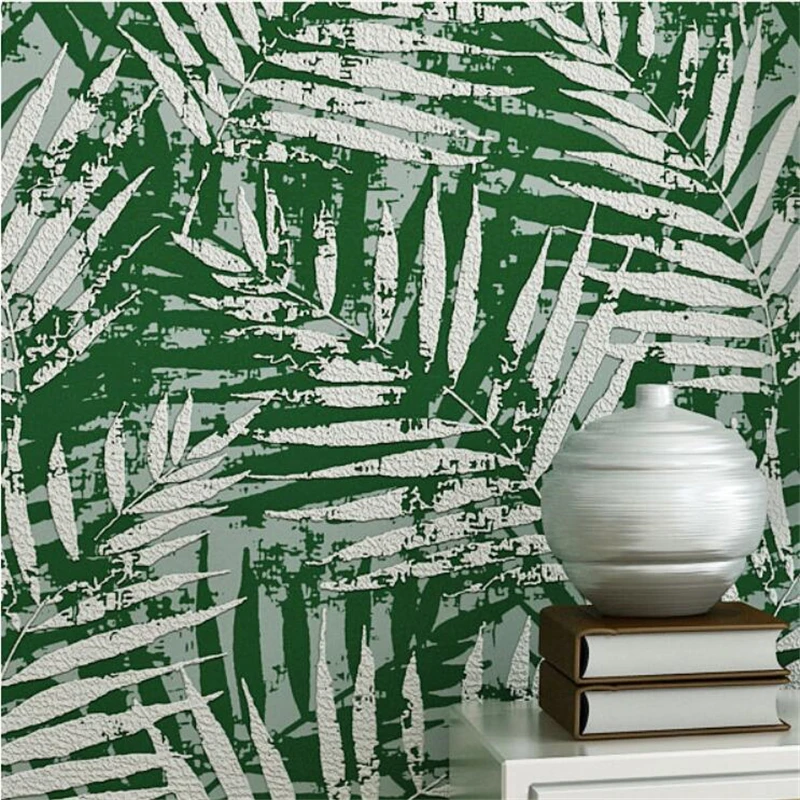 wellyu  Southeast Asian style wallpaper Nordic banana leaf large leaves 3d living room bedroom TV background wallpaper