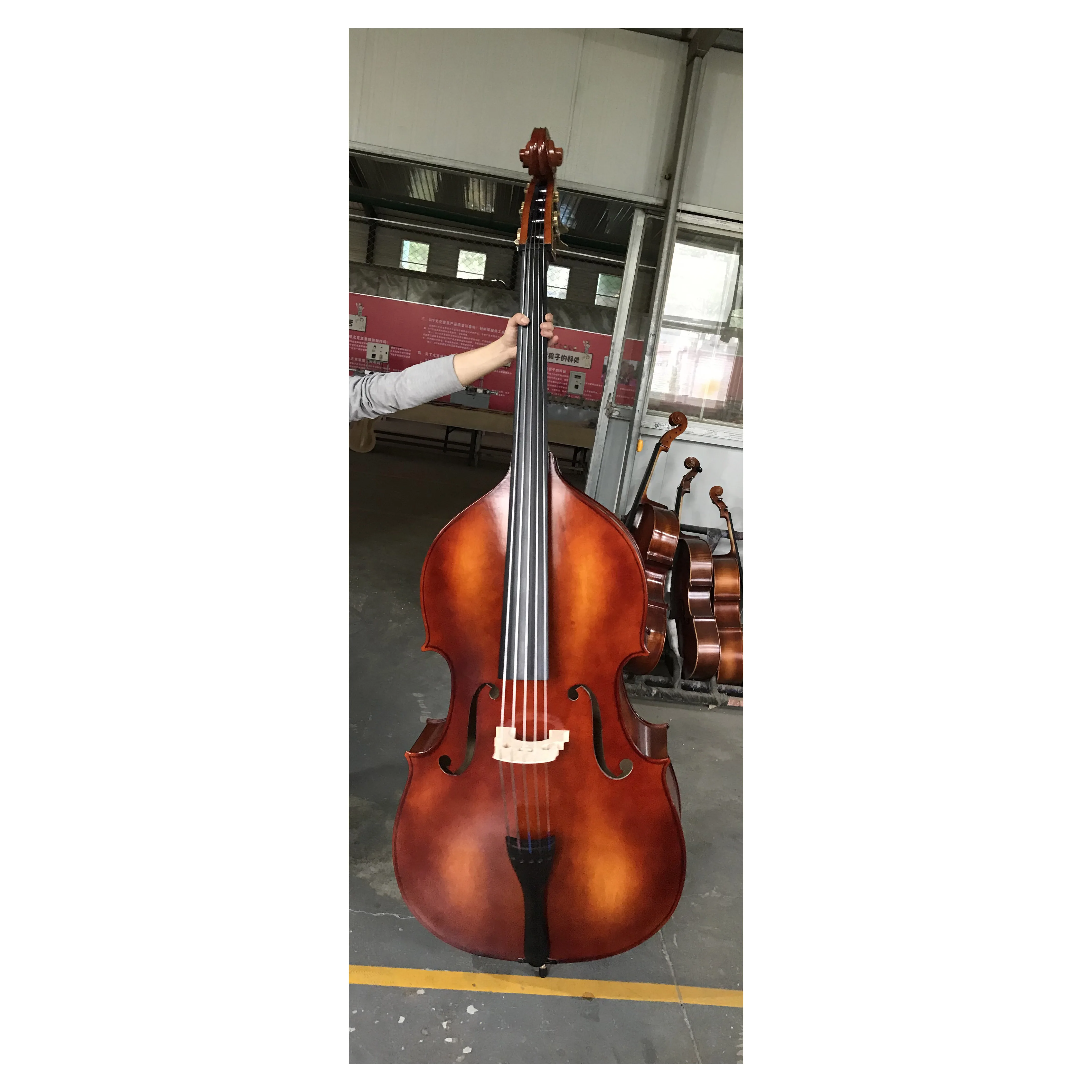 Customized Double Bass Handmade Plywood with Free Bag, Popular Wood, 5 Strings, 3/4 Contrabass, 5 Strings, 3/4