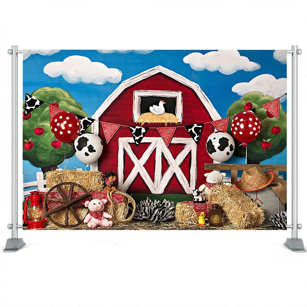 Farm Theme Kid Photography Background Old Barn Birthday Party Baby Shower Artistic Backdrop Photocall Newborn Photo Studio