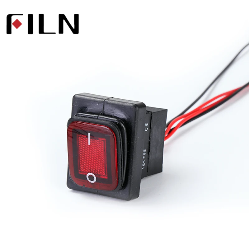

FILN IP68 4 Pin Illuminated Neon Lamp on Off 30A Heavy Duty Sealed Waterproof Boat Rocker Switch Perforate 30 X 22 Mm