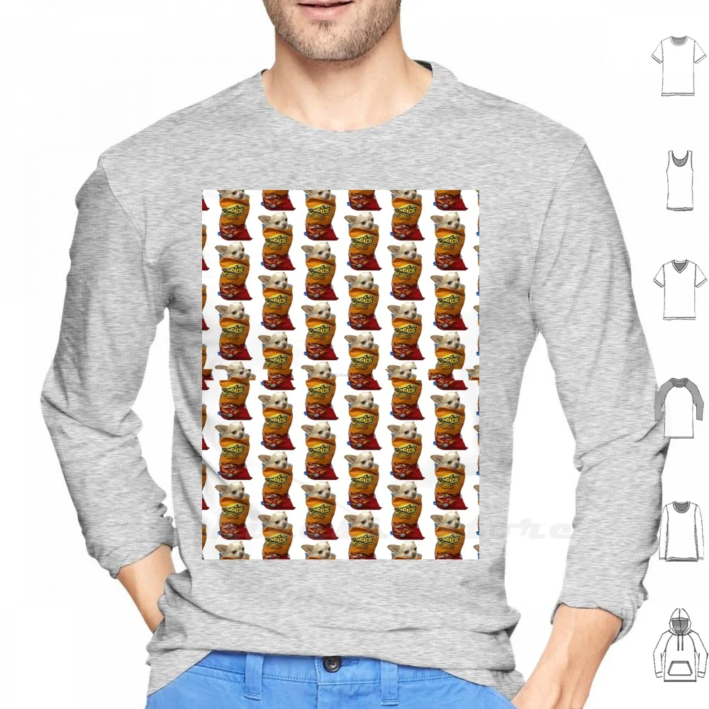 Crunch Doge Long Sleeve T Shirt Flaming Cheeto Dog Doge Dangerously Cheesy Crunch Meme Shitpost Doggo Chihuahua Shibe Ironic