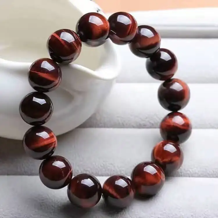 Venda quente red tiger eye natural pulseira charme jóias feminino mão-esculpida pulseira para feminino masculino acessórios de m