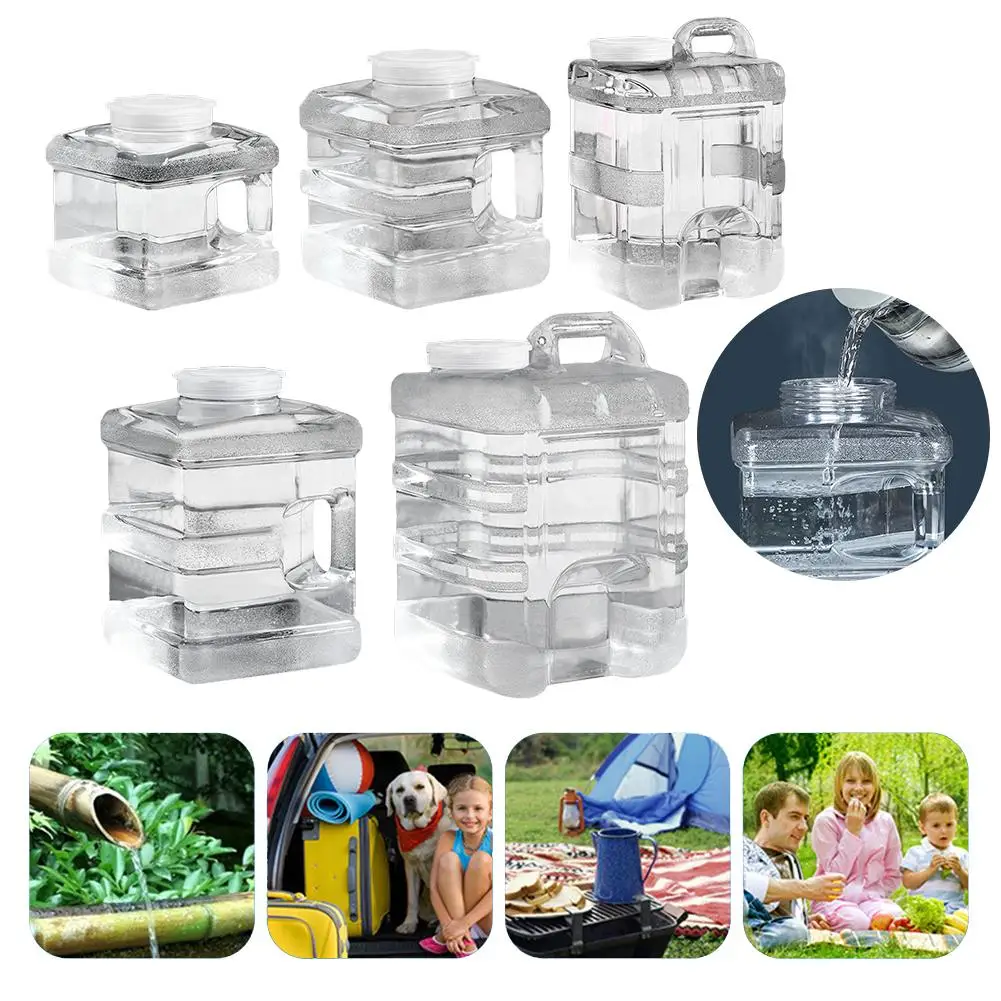 New 5L 7.5L 10L 15L 20L Outdoor Tableware Drink Pure Bucket PC Can Be Filled With Boiling Water Car Storage Bucket Transparent