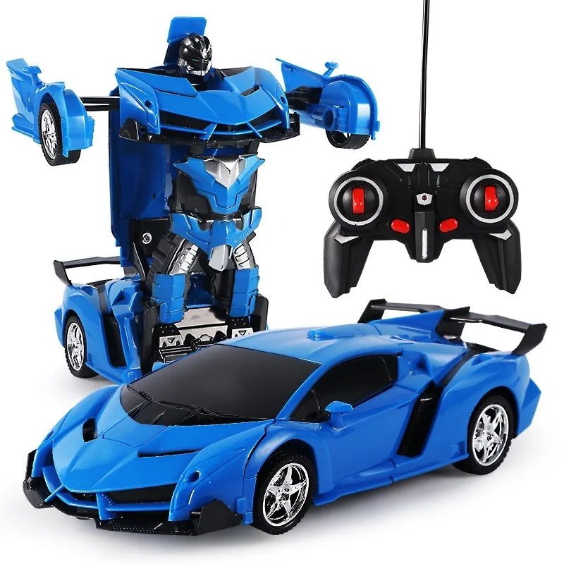 RC1/18 Bugatti deformación coche de Control remoto recargable juguete para niños deformación Robot coche de Control remoto