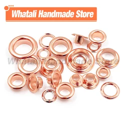 50Pcs Rose Gold Color Hole Metal Eyelets Grommets with Washer For Diy Leathercraft Shoes Bag Tags Belt Cap Clothes Accessories