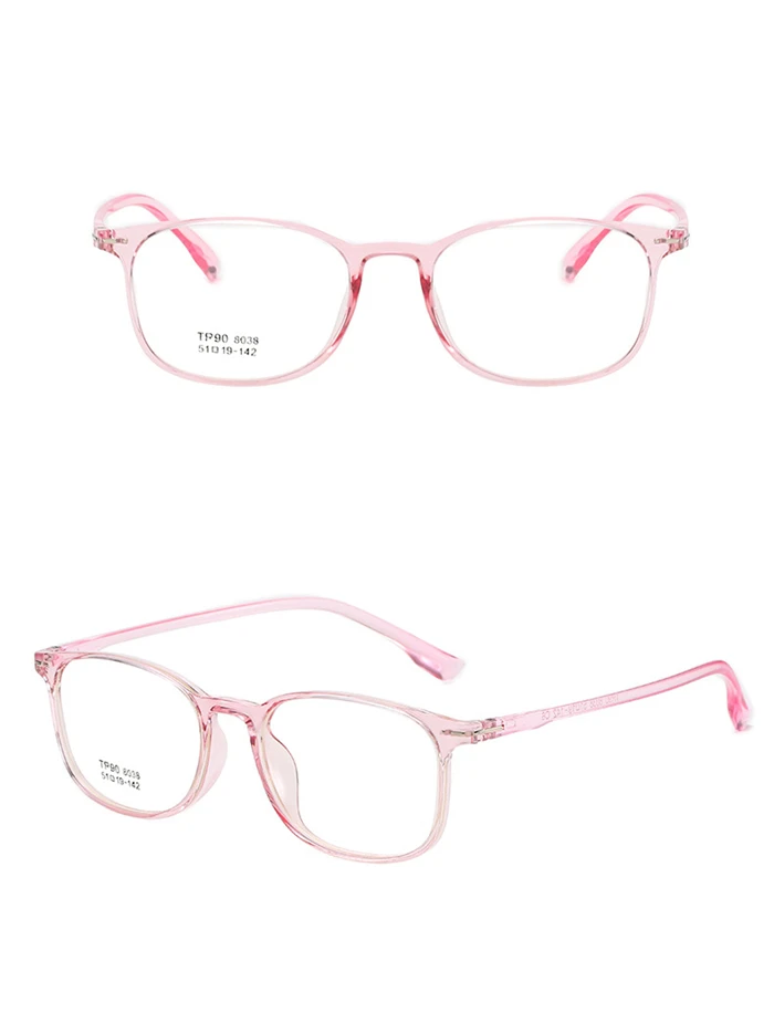 Tr90 quadratische kurzsichtige Brille mit Grad Frauen Männer Retro klarer Spiegel kurzsichtige Brille 0 -0.5 -1.0 -1.5 bis -6.0 transparent – Detail 9