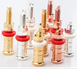 Hifi  Gold/Silver Plated  Socket Professional Brass Binding Post AMP Audio Speaker Cable Banana Plug Connector Jack Connector