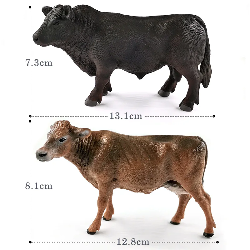 New Simulation Farm Cow Cattle Ox Bull Figurine Animal Model DIY Home Decor Miniature Fairy Garden Decoration Accessories Modern