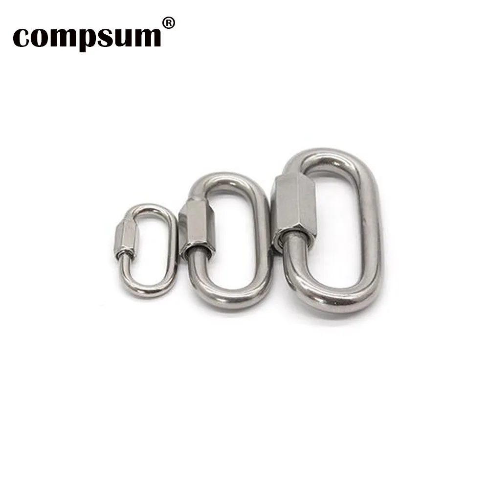 304 Stainless Steel Quick Links D Shape Locking Quick Chain Repair Links