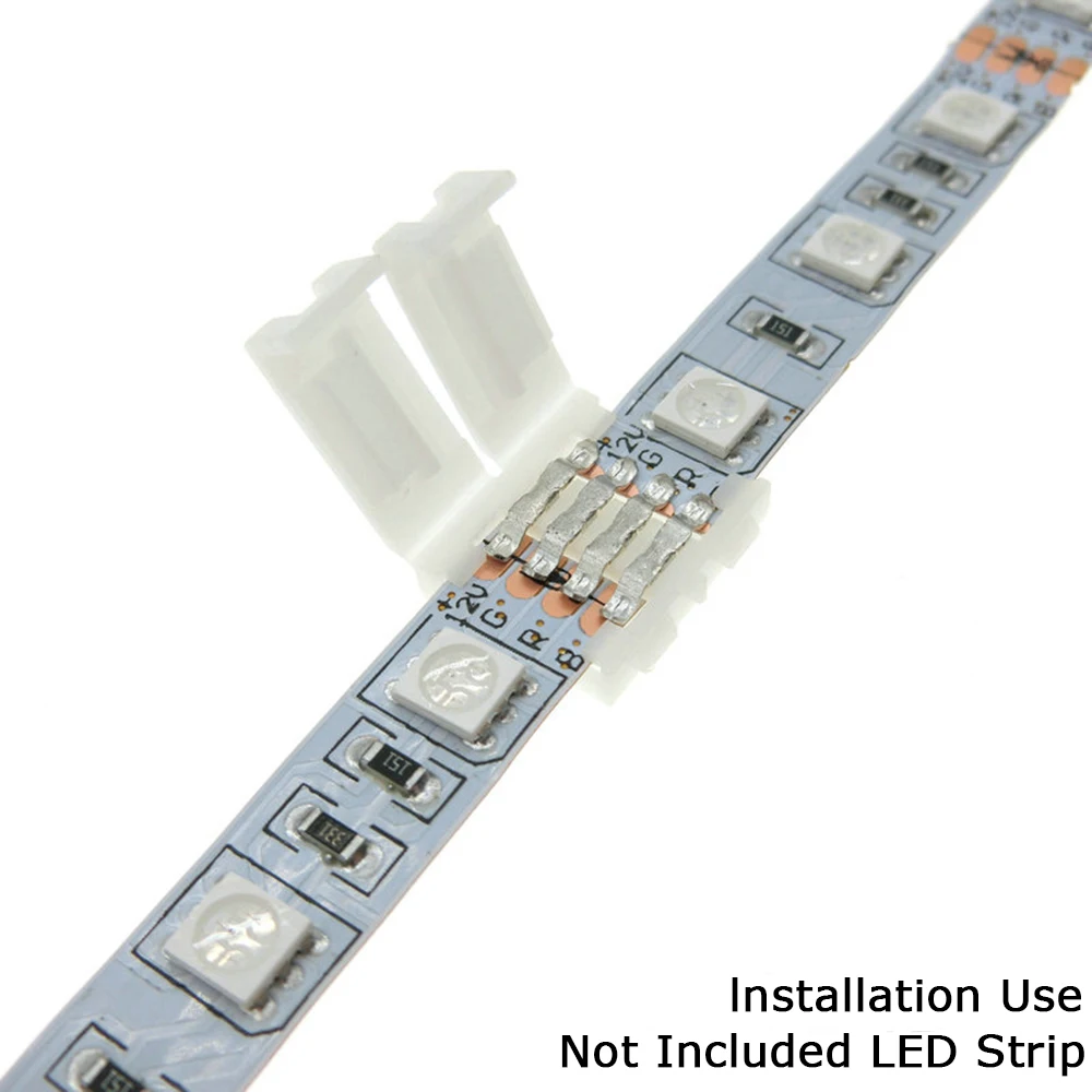 5-10pcs 2Pin 4Pin LED Connector Clip 8mm 10mm PCB Strip Single Color RGB LED Strip light Bar Free soldering Connector Conector