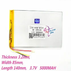 3 ラインリットルエネルギーバッテリー 3285140 3.7V 5000MAH 3085140 ユニバーサルリチウムイオンバッテリータブレット pc 8 インチ 9 インチ 10 インチ 11 インチ