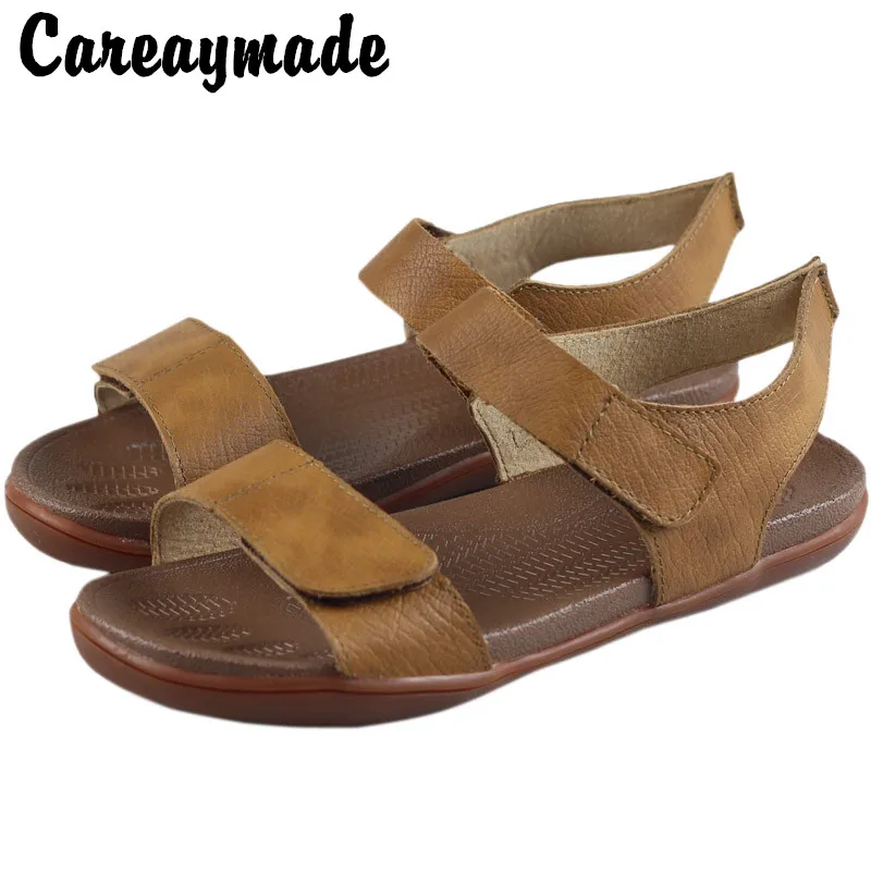 Careaymade-New hand made Genuine leather comfortable soft leather Roman sandals women\'s adjustable outer wear beach shoes