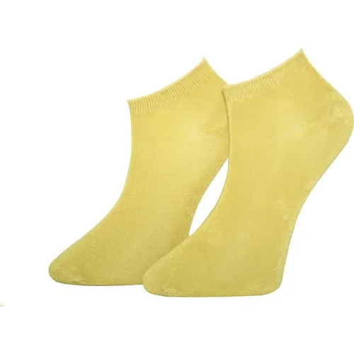 Adabella 6 Double Mustard Yellow Male Bamboo Seamless Socket Short Socks