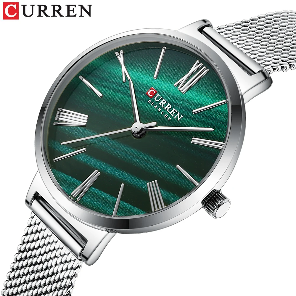 CURREN Top Brand Luxury Ladies Watch Stainless Steel Fashion Simple Quartz Clock Ladies Reloj Mujer