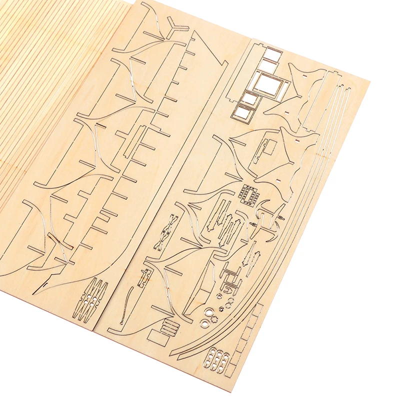 Handgemachte Holz Segelboot Schiff Kits 1:100 skala DIY Modell Spielzeug Hause Dekoration Boot Geschenk Spielzeug Holz Schiffe Modell Montage Spielzeug – Detail 9