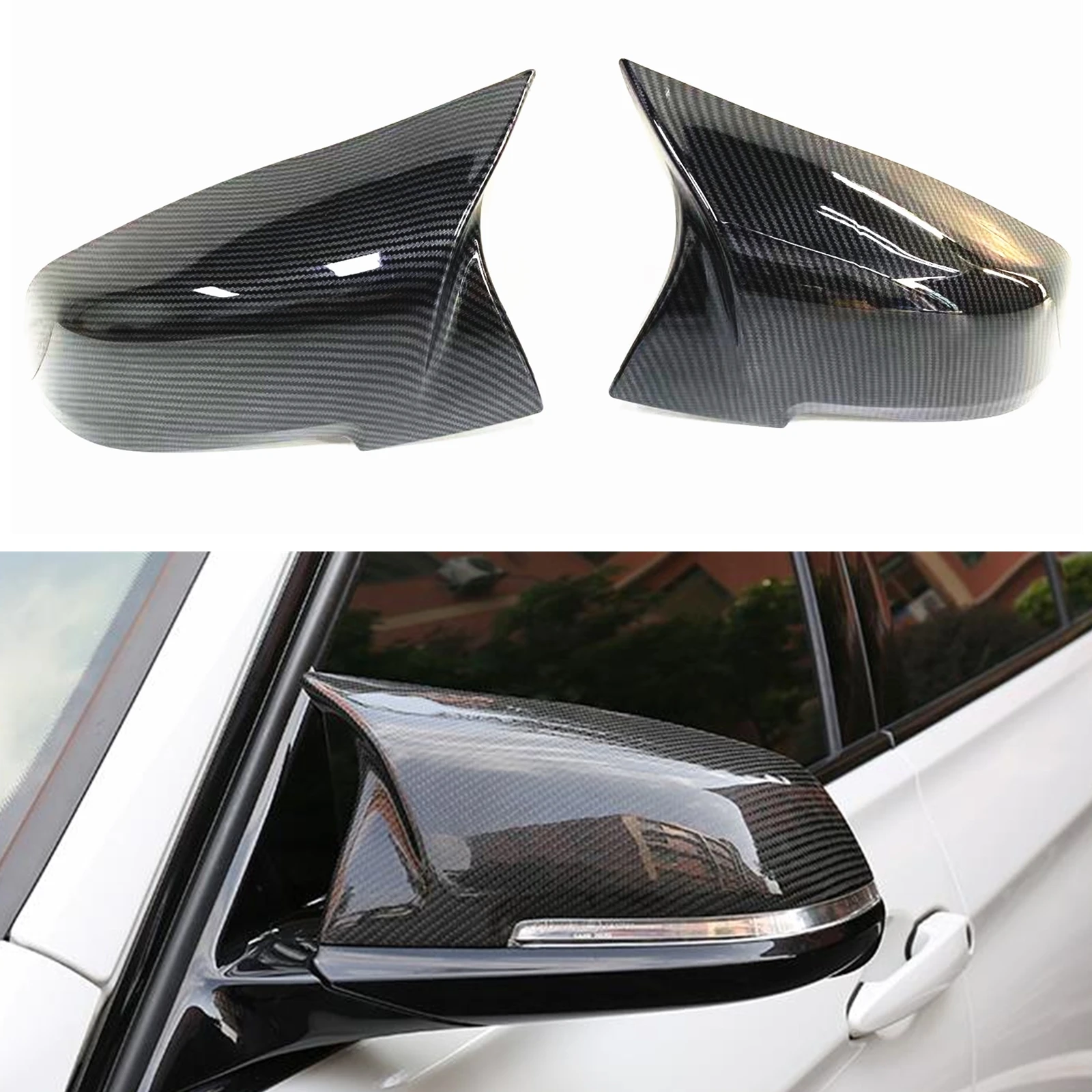 

or BMW F20 F21 F22 F23 F30 F30 F31 F32 F34 F36 E84 F87 1 2 3 4 Series 2012-2018 Mirror Cover Replacement Style Rear View Cap Kit