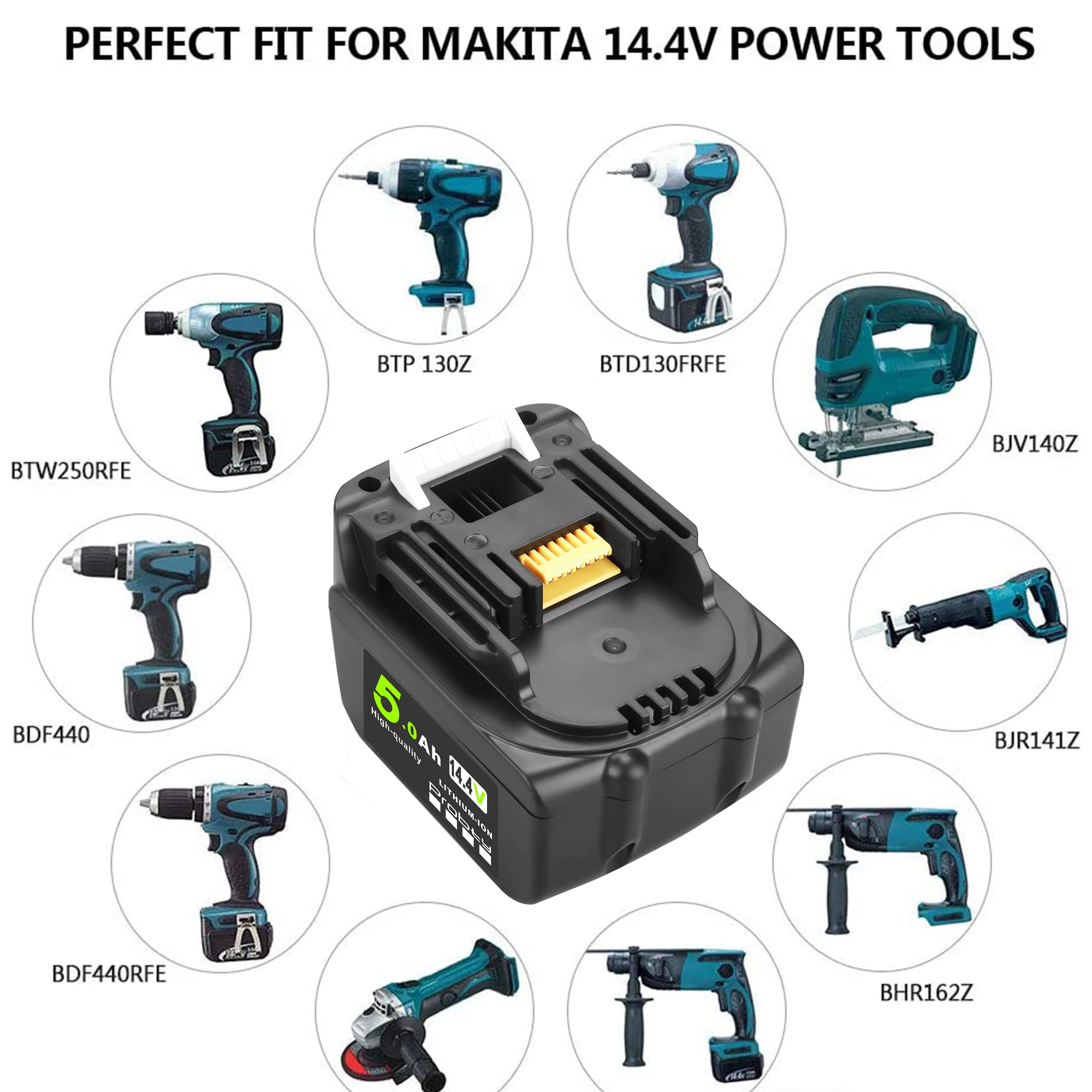 Dla MAKITA BL1430 14.4V 5.0Ah akumulator litowo-jonowy BL1415 194066-1 194065-3 194559-8 MAK1430Li MET1821