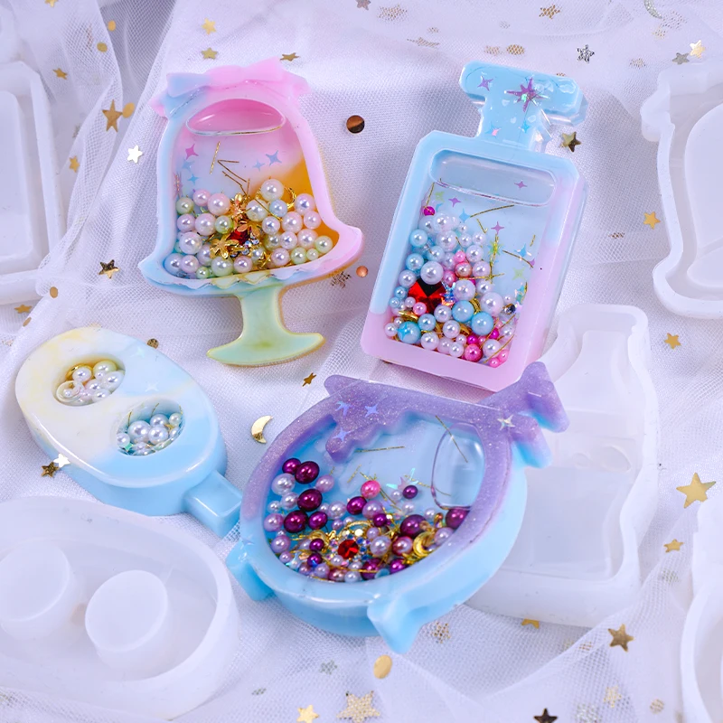 Diy Summer Ice Drink Ice Cream Dessert Beverage Bottle Silicone Quicksand Mould Shaker Molds