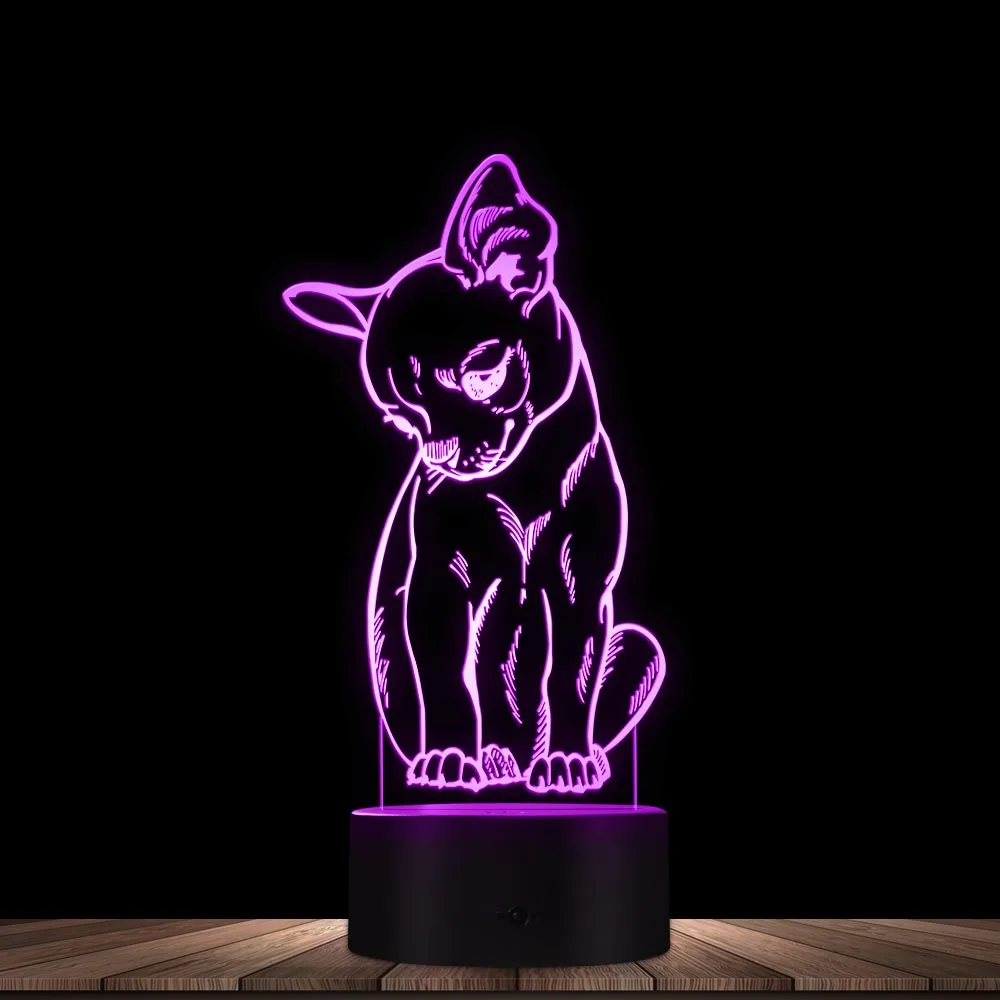 

Cute Little Dog Chihuahua Breed Portrait 3D Optical Illusion Night Light With Color Changing Animal Pet Puppy Bedroom Table Lamp