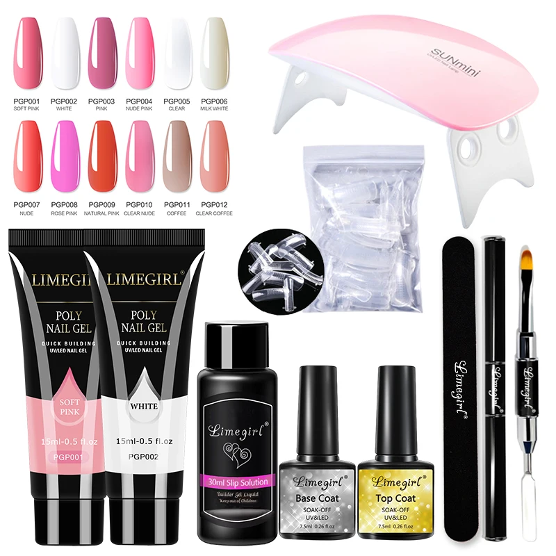 Limegirl 15ml Poly Extension Nail Gel Kit All For Manicure Set Acrylic Solution Polygels Polish For Nail Art Design