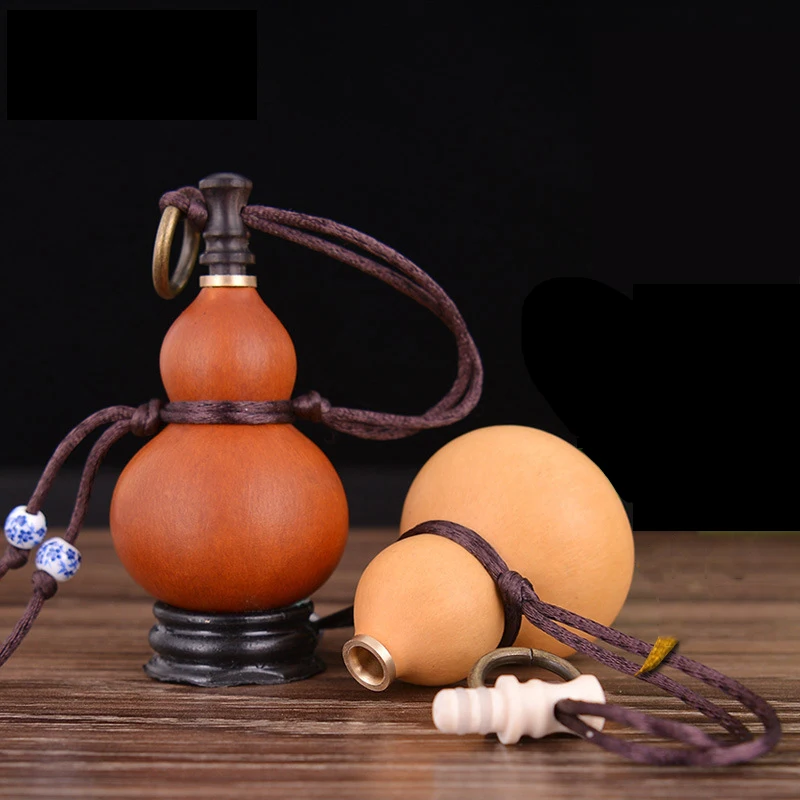 DEOUNY Portable Mini Natural Gourd Cucurbit Calabash Hip Flask For Alcohol Pocket Bottle Drinkware Whiskey Rum With Funnel