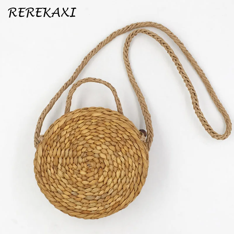 Handmade Round Women Handbag Summer Straw Beach Bag Bohemian Rattan Woven Shoulder Messenger Bags Female Flap Tote Crossbody Bag