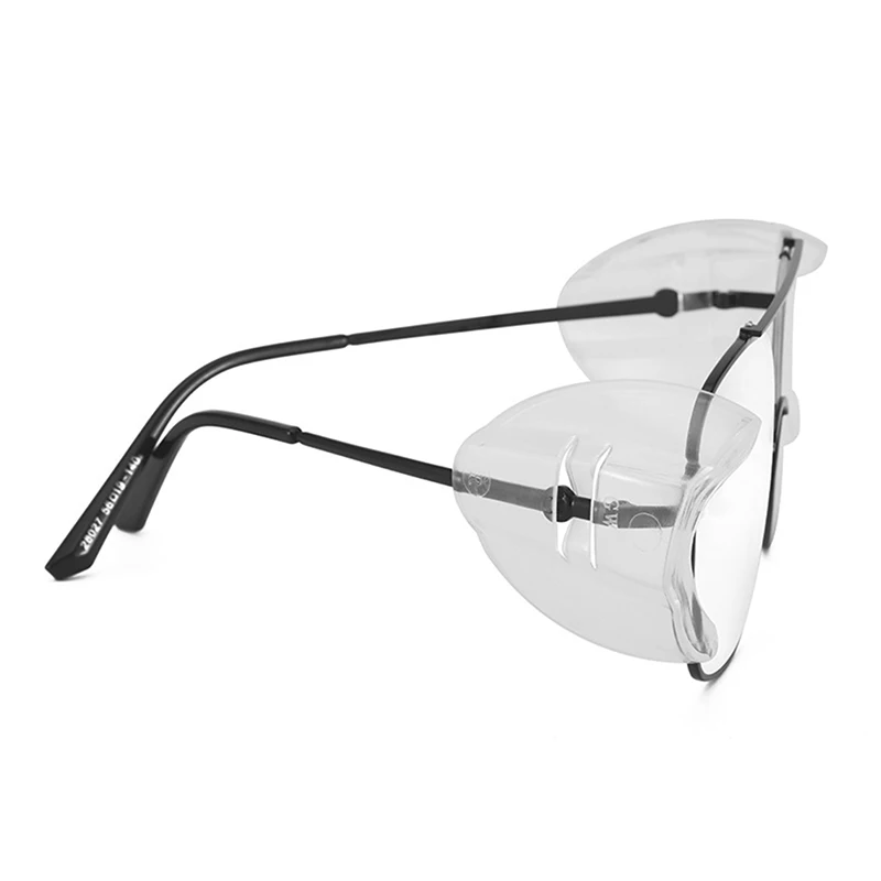 

1Pair Eye Flexible Clear Glasses Side Shields Safety Goggles Glasses 95% Protection Universal Anti Fog For Women Men 50 X45X20mm