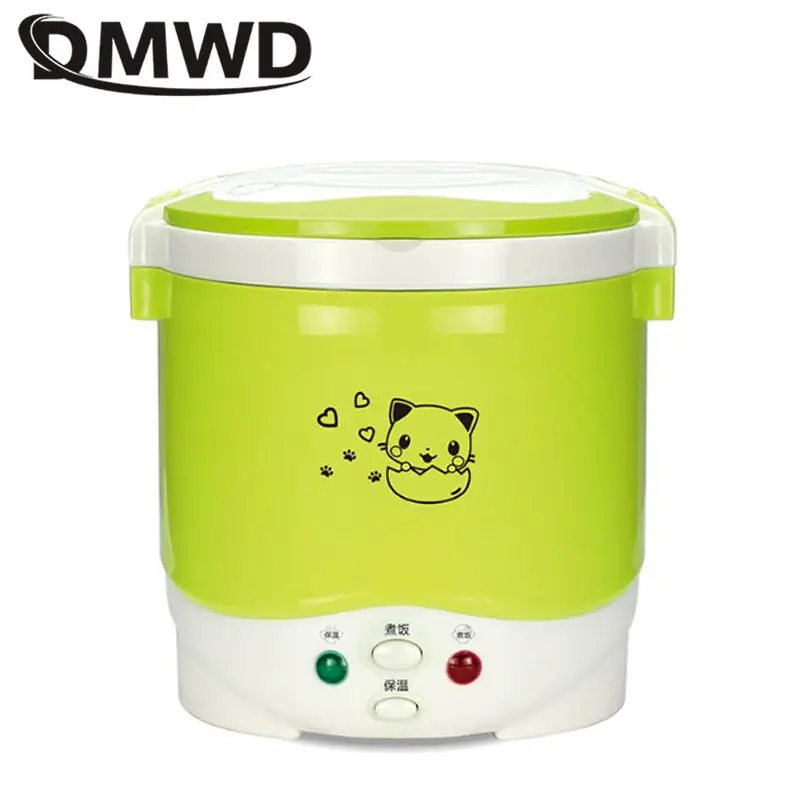 DMWD Electric Rice Cooker For Dormitory Travel Portable Soup Pot Multicookings lunch box For Household 220V /Car 12V /Truck 24V