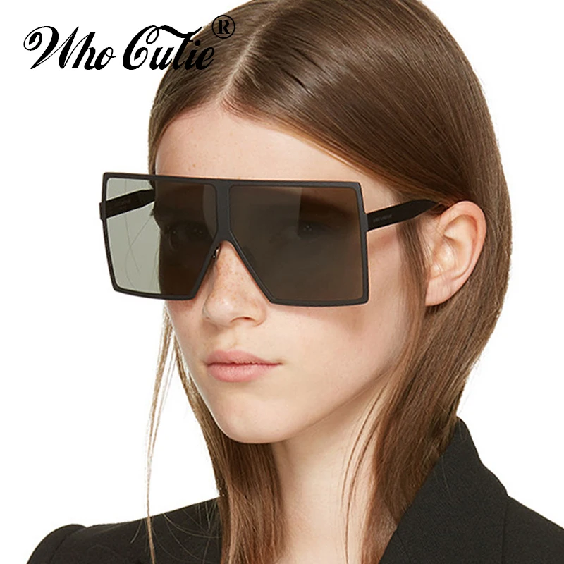 WHO CUTIE Fashion Oversized Square Frame BETTY Sunglasses Women Cool Trend Shield Style Brand Designer Sun Glasses Shades OM431