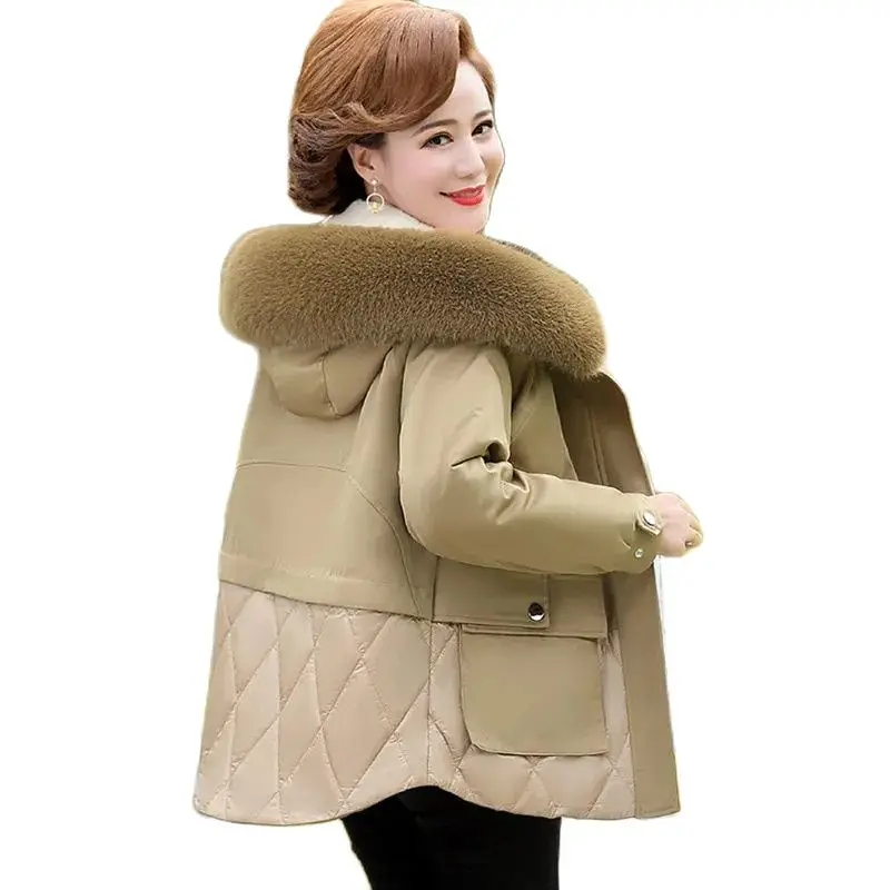

Middle-Aged Mother Winter Clothes Women Jacket Short Women's Cotton Coat New Add Velvet Thicken Fashion High-End Ladies Coats