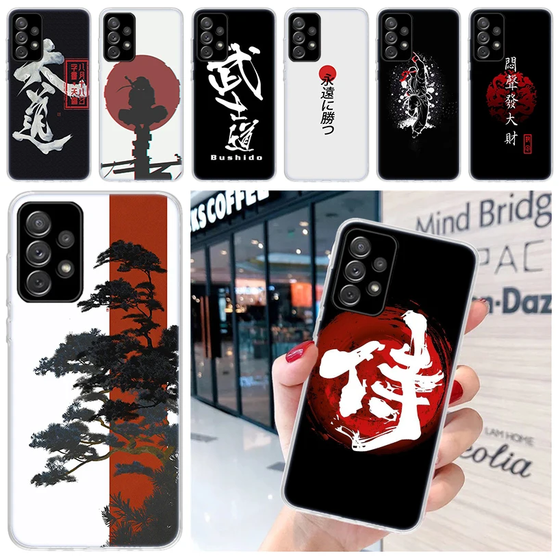 Japanese RONINSUTAIRU FRESH Bushido For Samsung Galaxy A15 A14 A13 A12 A55 A54 A53 A52 Phone Case A32 A35 A34 A33 A25 A24 A23 A2