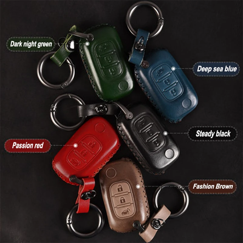 

For Smart Fortwo Forfour 453 Genuine Leather Car Key Bag Case Cover Remote Key Decoration Car Styling accessories