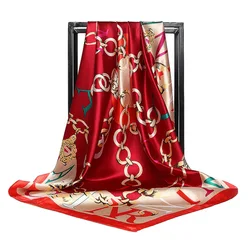 Foulards College en soie de luxe pour femmes, châle grande taille, crème solaire, silencieux de bord de mer, tourisme, mode printemps et automne, qualité, nouveau, 90x90cm