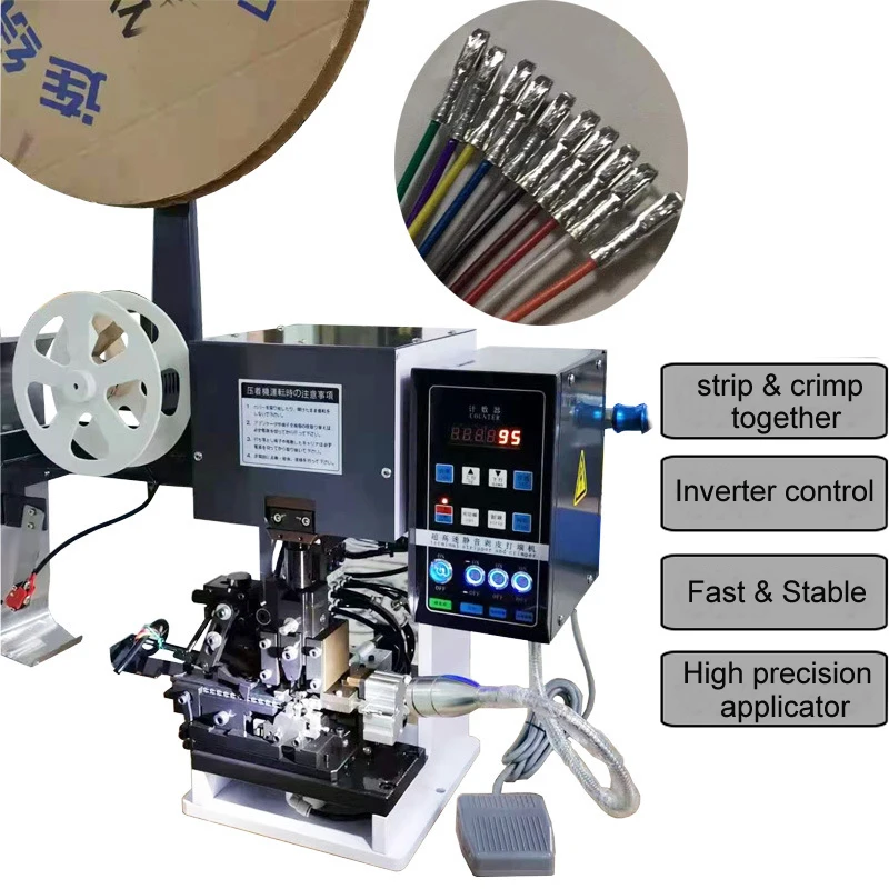 Semi Automatic Wire Stripping & Terminal Crimping Machine Cable Peeling Terminal Crimping Machine including Terminal Applicator