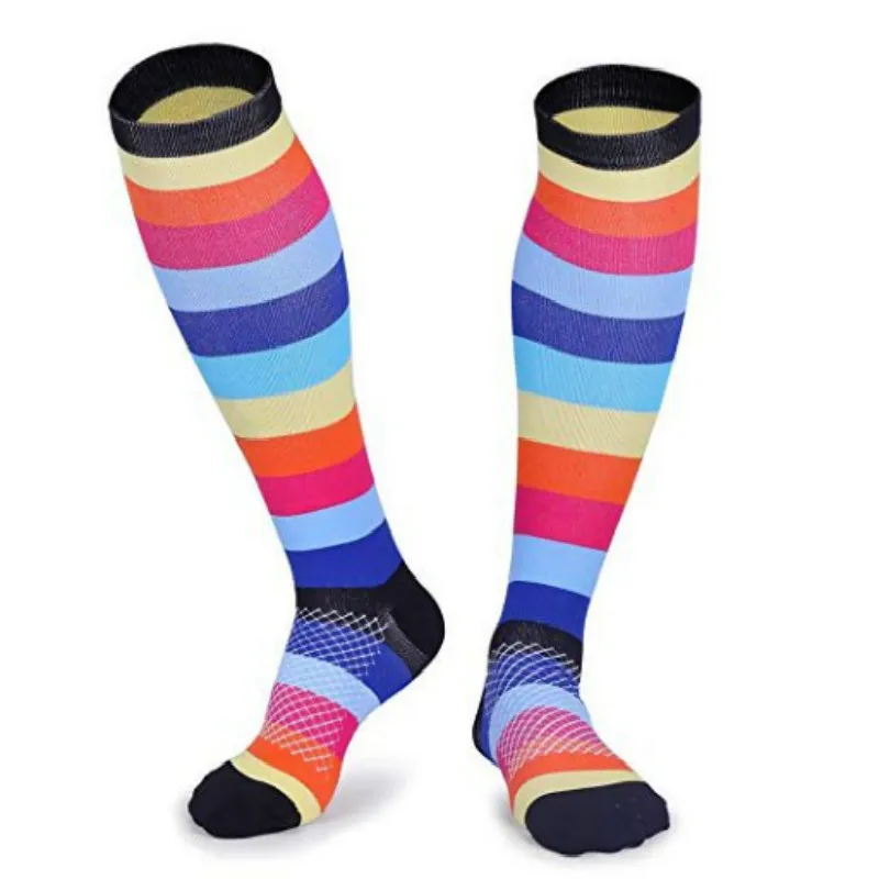 Europe And United States Sports Elastic Compression Socks Nurse High Long Tube Running Compression Socks 10pair/lot